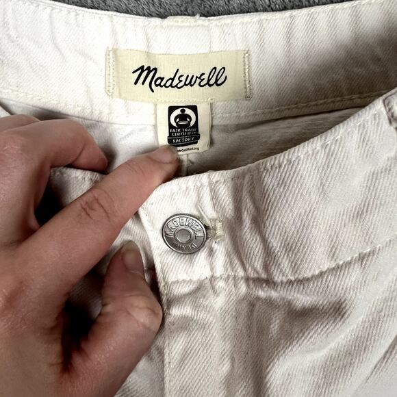 Madewell Wide Sweep Trouser Jeans Womens 27 Ivory Career Minimalist Clean Girl - Picture 11 of 11